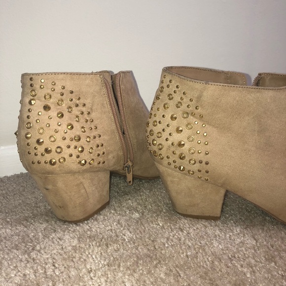 Tan Rhinestone Booties - Picture 2 of 7